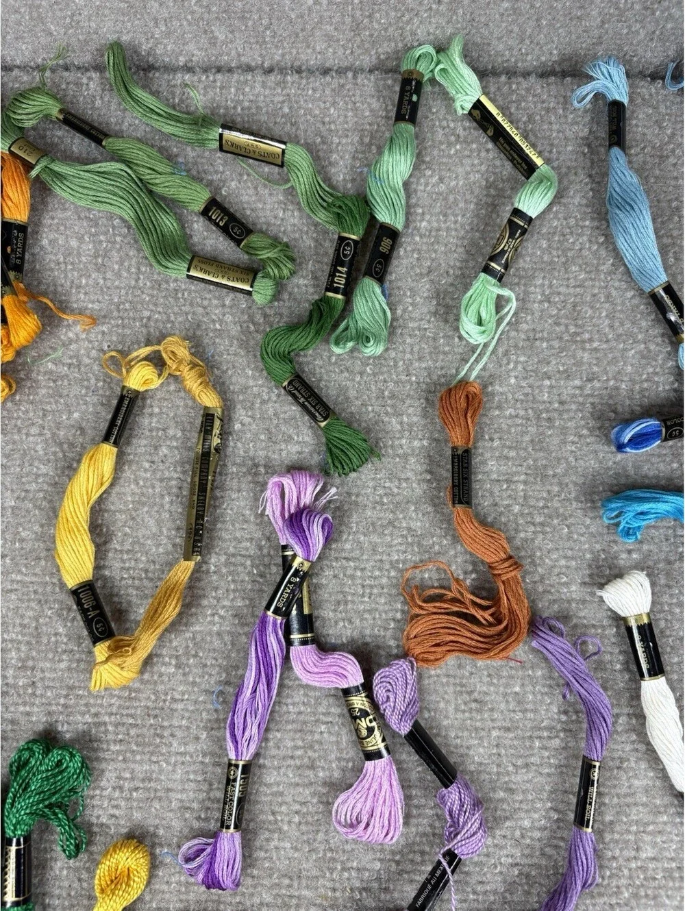 Lot Of Mixed Embroidery Floss Vintage DMC Lily J&P Coats Craft Thread 70+ skeins